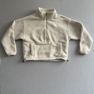 The North Face Half Zip Crop Fleece Pullover Womens Medium Beige‎ Tan